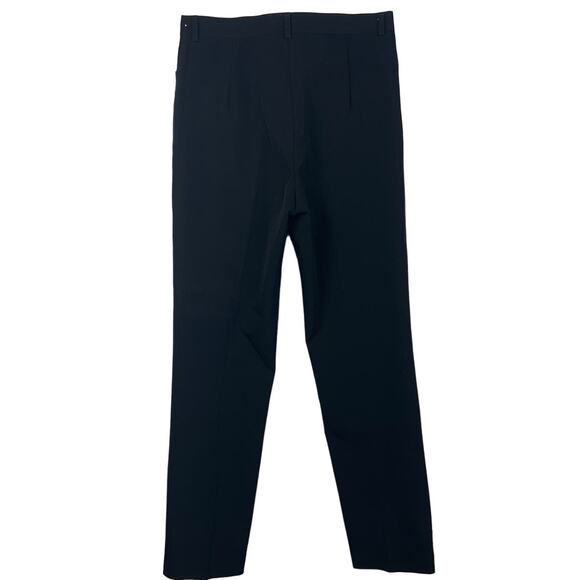Theory Women’s Black Trousers Front Flat Pockets Stretchy Size 12 Quiet Luxury - Picture 3 of 9